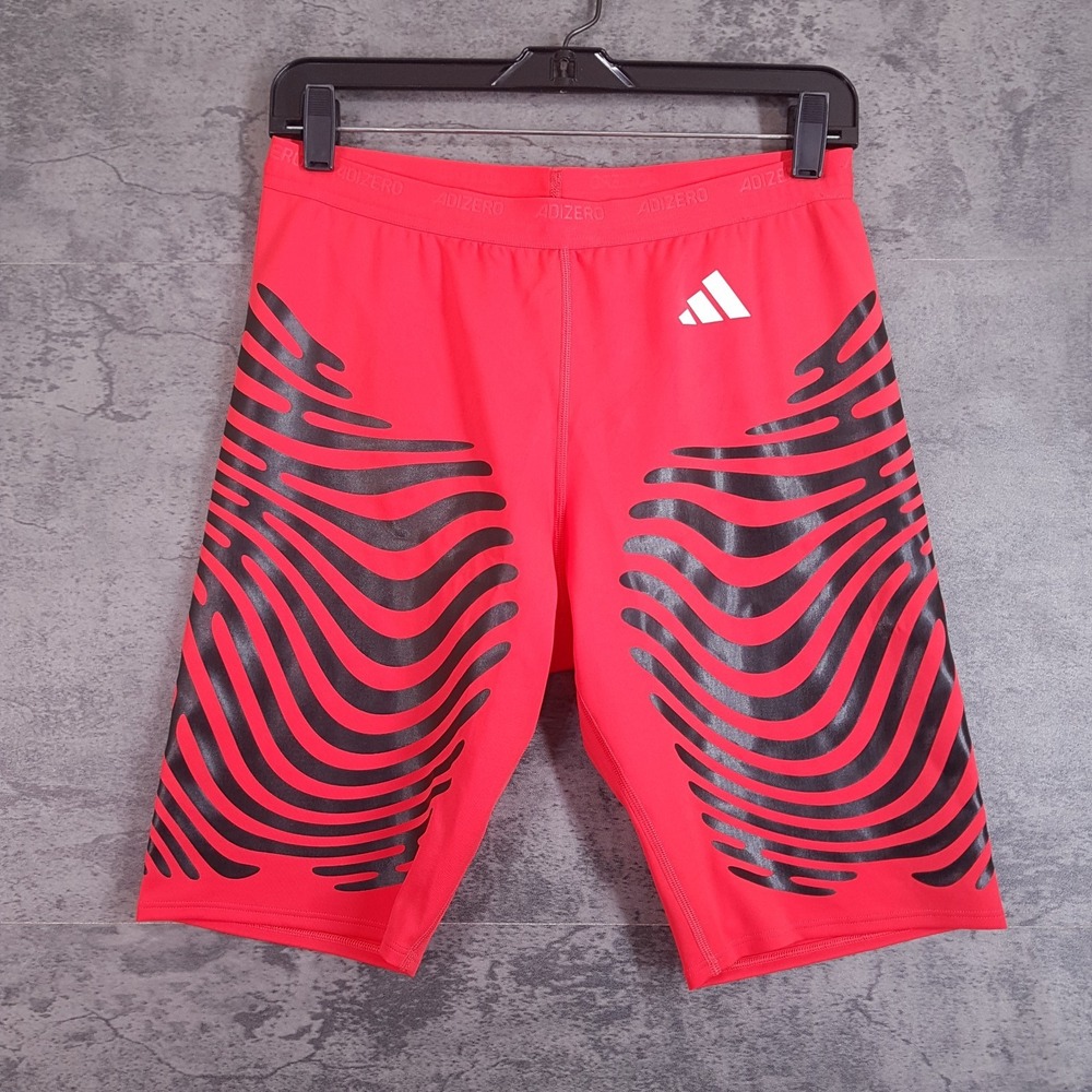 ADIDAS Adizero Control Compression Shorts Womens LARGE Red Black IX8977